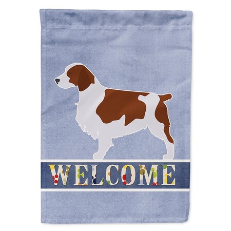 Carolines Treasures Welsh Springer Spaniel Welcome Flag Canvas House Size BB5504CHF